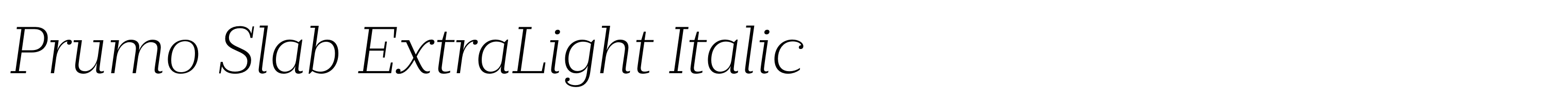 Prumo Slab ExtraLight Italic